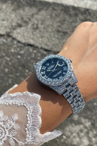 ساعت مچی زنانه رولکس مدل فول نگین