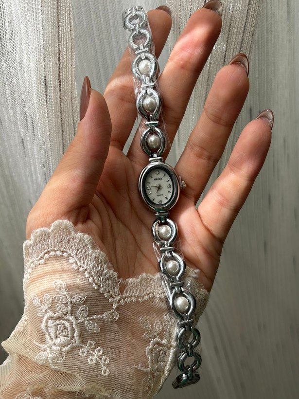 ساعت زنانه بند مرواریدی